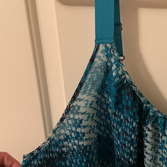 Lane Bryant swing tank blues, black & white size 28 lined in solid aqua blue. - Picture 2 of 10